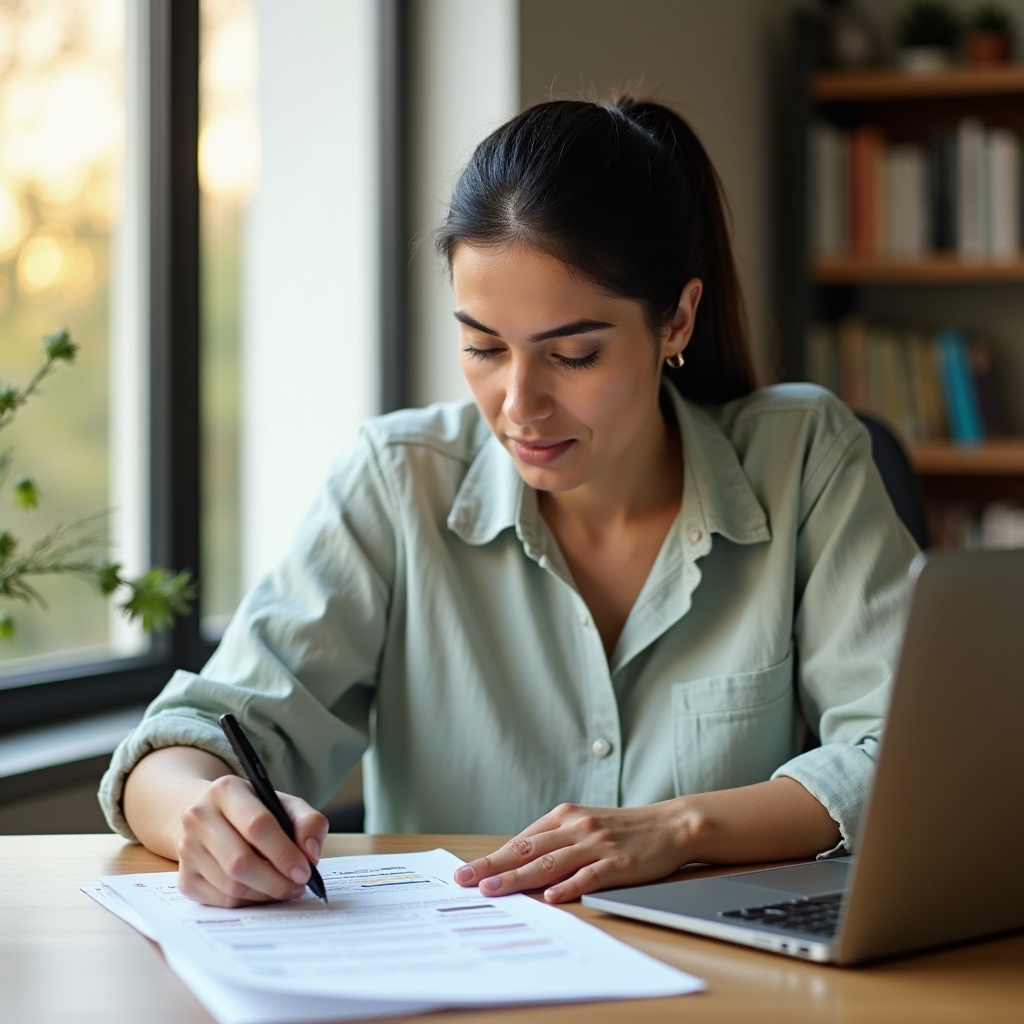 Freelancer trabajando en estrategia de posicionamiento en escritorio moderno